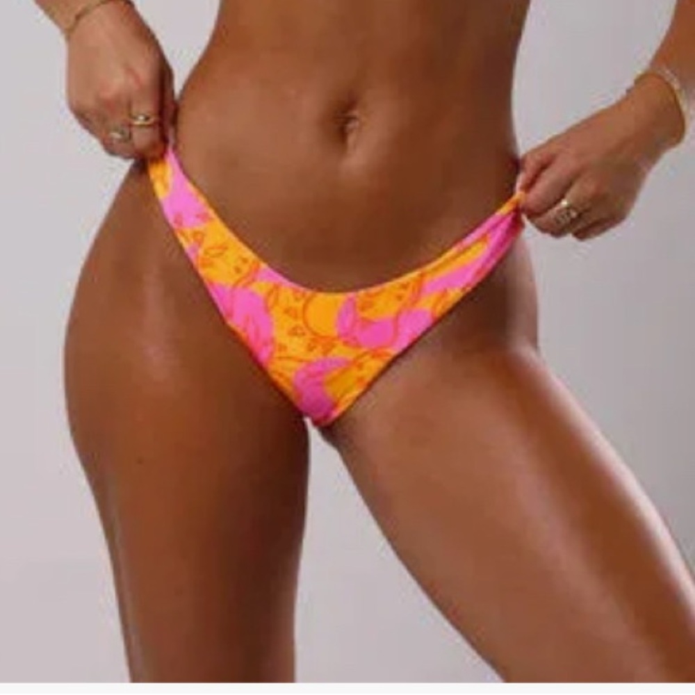 NWT Kulani Kinis Pink and Orange Bikini Bottom